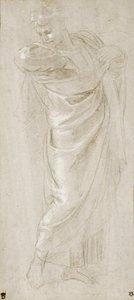 St. Paul giysilerini yırtıyor, 1515-1516 (kağıt üzerinde metal nokta ve beyaz gövde rengi) by Raffaello Sanzio Raphael